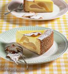 Topfentorte mit Birnen